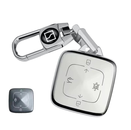 Чехол на ключ с карабином для автомобиля Zeekr 001/009/X/7X White (096437)