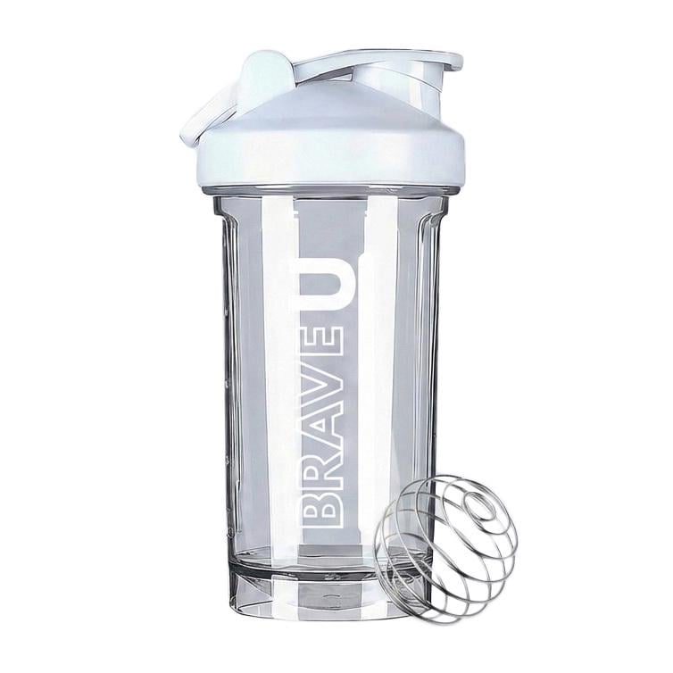 Шейкер для протеина и спортивного питания с металлическим шариком Brave U Premium Shaker 500 мл Белый