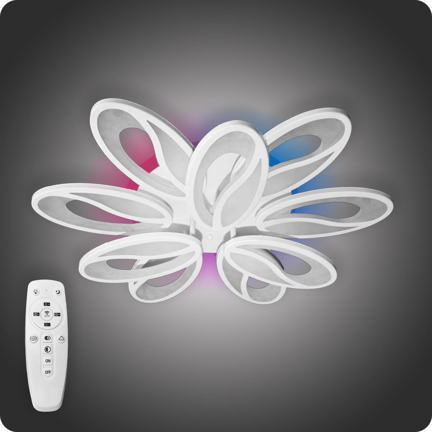 Люстра світлодіодна 517 Dlight 3color з пультом 150 Вт Білий (02094)