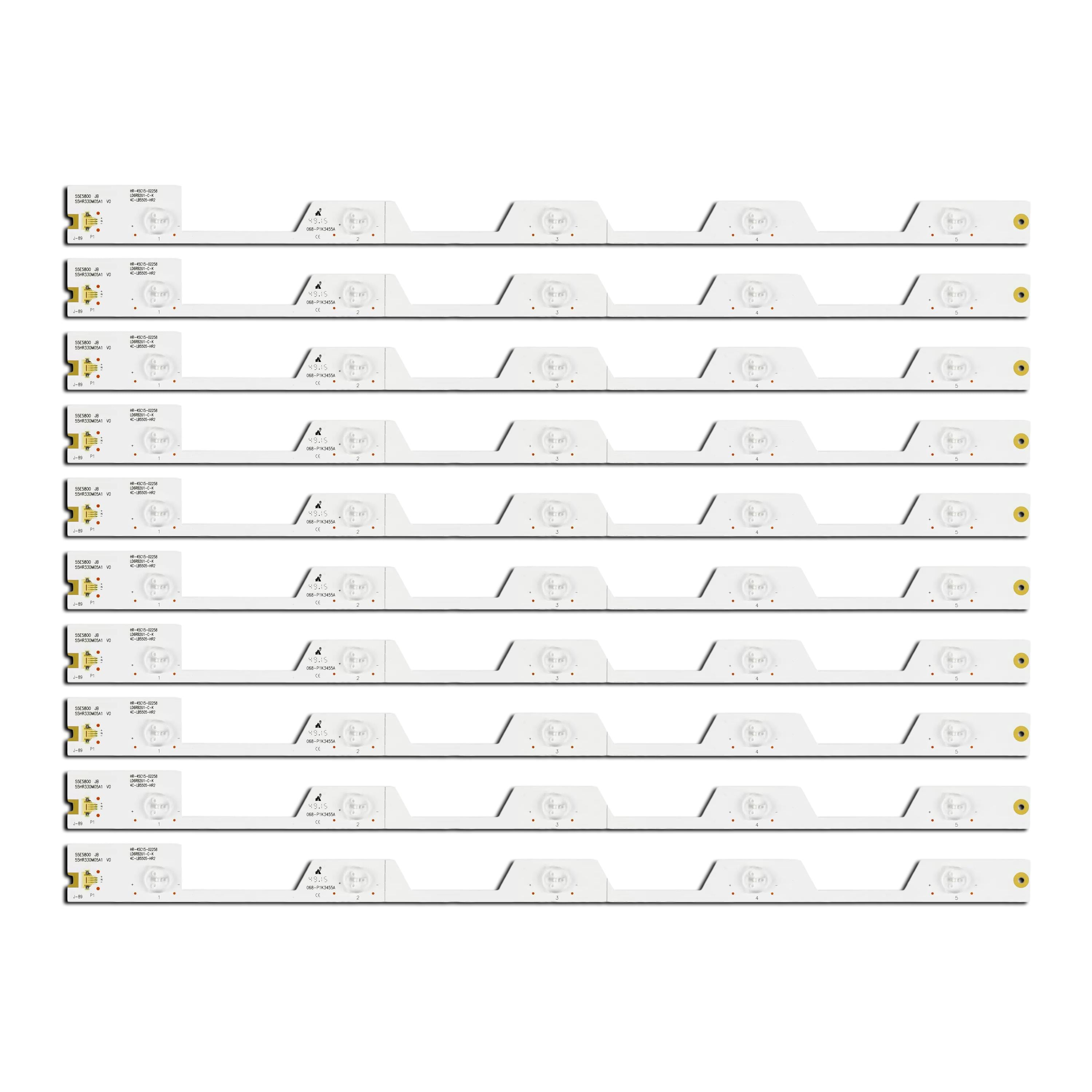 Комплект LED підсвітки для TV 55HR330M05A1 V0 TMT_55E5800_10X5_3030C_V2 4C-LB5505-HR2 4C-LB5505-HR3 4C-LB5505-YH1 55" 10 шт. (ART-14355)