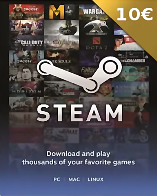 Подарочная карта Steam на 10 евро только для Euro