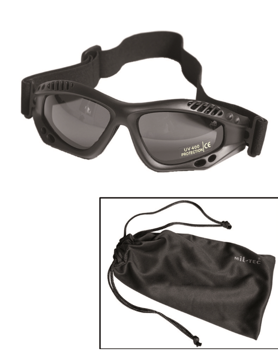Очки защитные десантные затемненные Mil-Tec Commando Brille Air Pro Schwarz Smoke (15615302) - фото 2