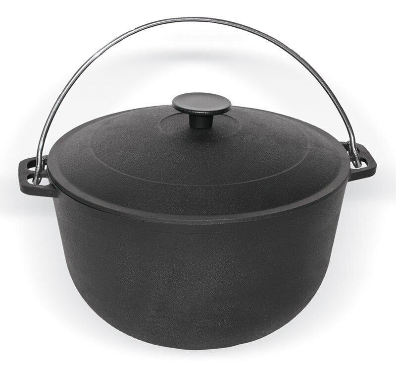 Казан чугунный туристический с дужкой и крышкой Биол 8 л  (0708)