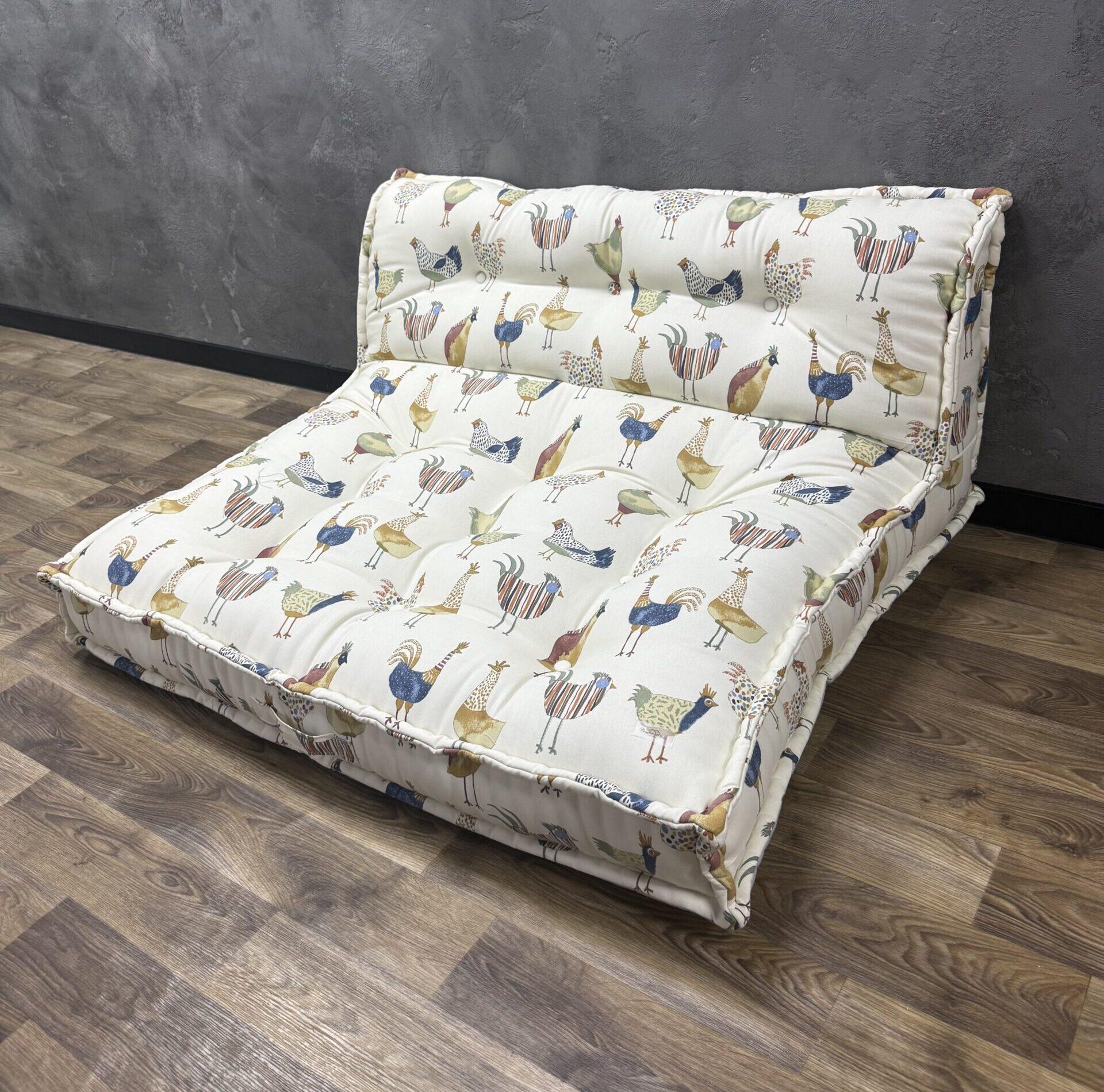 Французский бескаркасный матрас-кресло Comfort Home Chickens панама 100х100х50 см