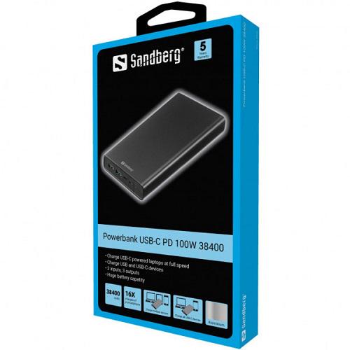 Портативное зарядное устройство Sandberg 38400 mAh PD 100W (420-63) - фото 2