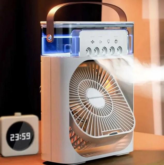 Вентилятор настільний зі зволожувачем повітря Air Cooler Fan з USB та LED підсвіткою Білий (2104618501) - фото 6 Вентилятор настільний зі зволожувачем повітря Air Cooler Fan з USB та LED підсвіткою Білий (2104618501) - фото 6