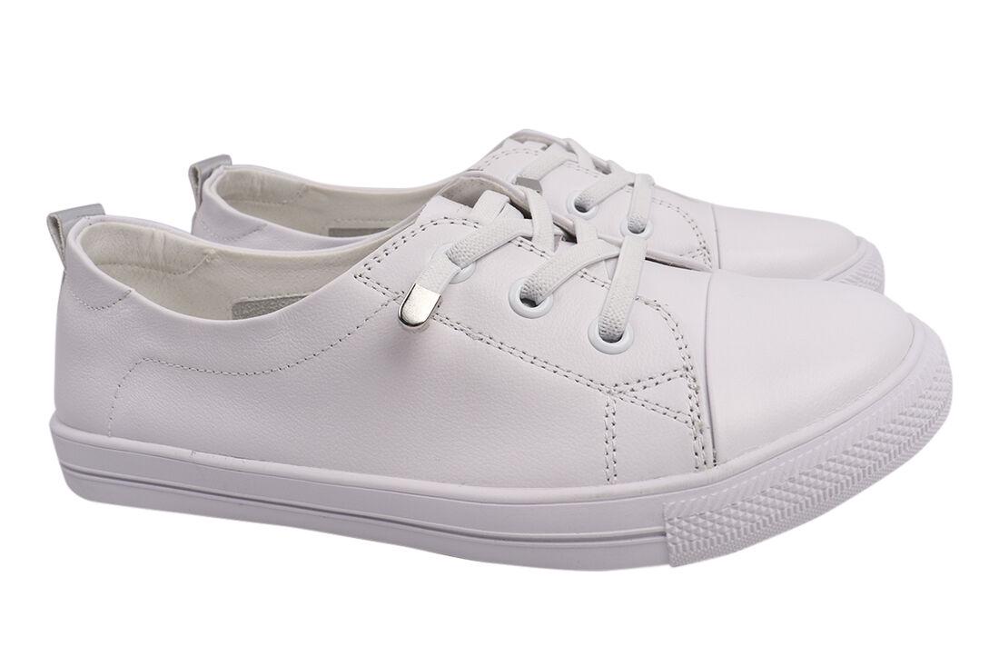 Кеды женские Farinni из кожи на низком ходу Белый (112-21/22DTC 40)