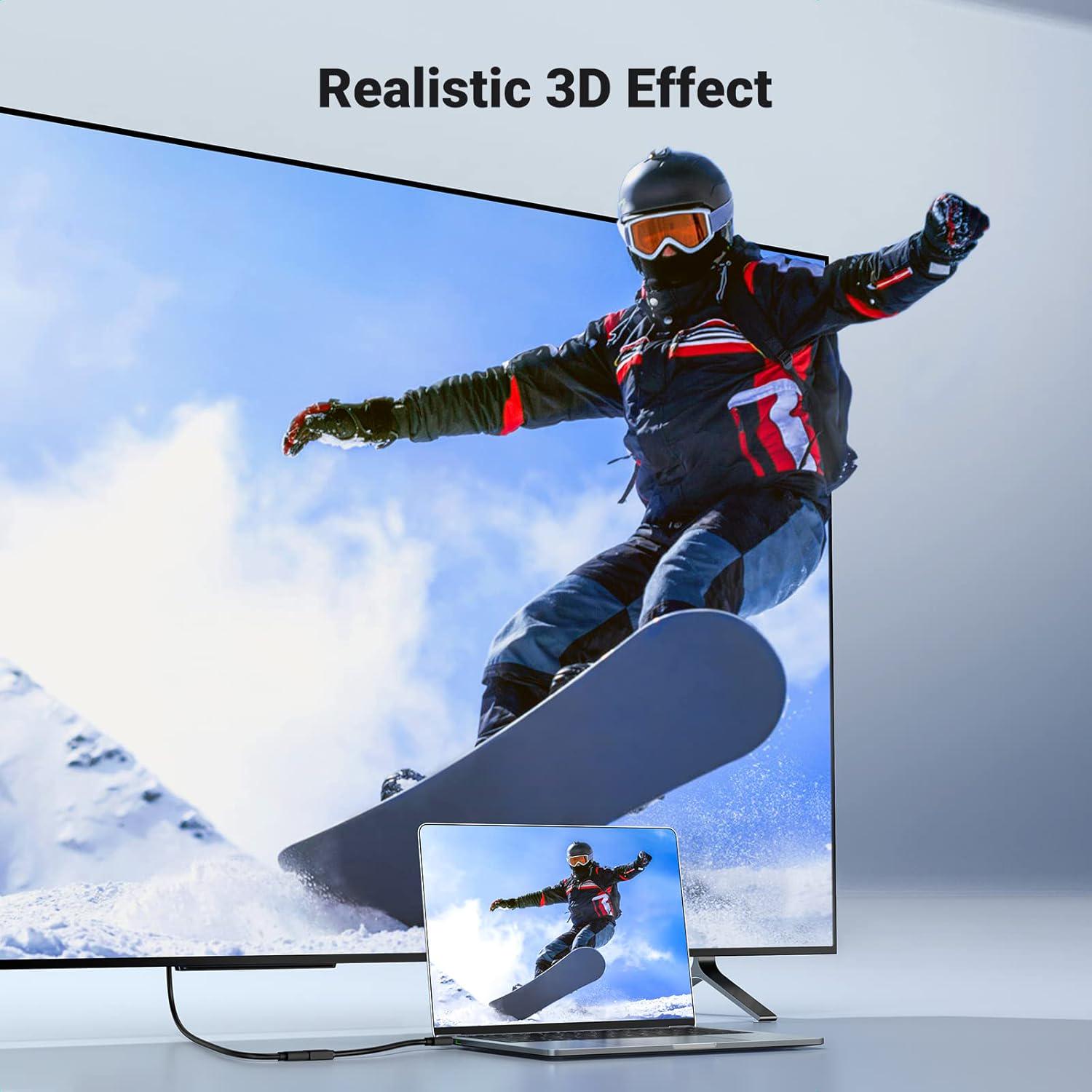 Переходник двунаправленный Mini HDMI на HDMI UGREEN 4K 60Hz позолоченные разъемы тройное экранирование 22 см Черный (20137) - фото 5