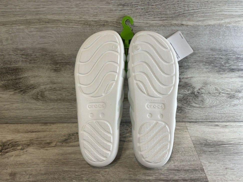 Шльопанці жіночі утеплені Crocs Splash Glossy Strappy Slide р. 37-38 Білий (14817) - фото 5