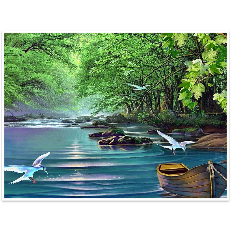 Мозаика алмазная Lesko DIY K798 Тихая гавань 40х30 см Мозаика алмазная Lesko DIY K798 Тихая гавань 40х30 см