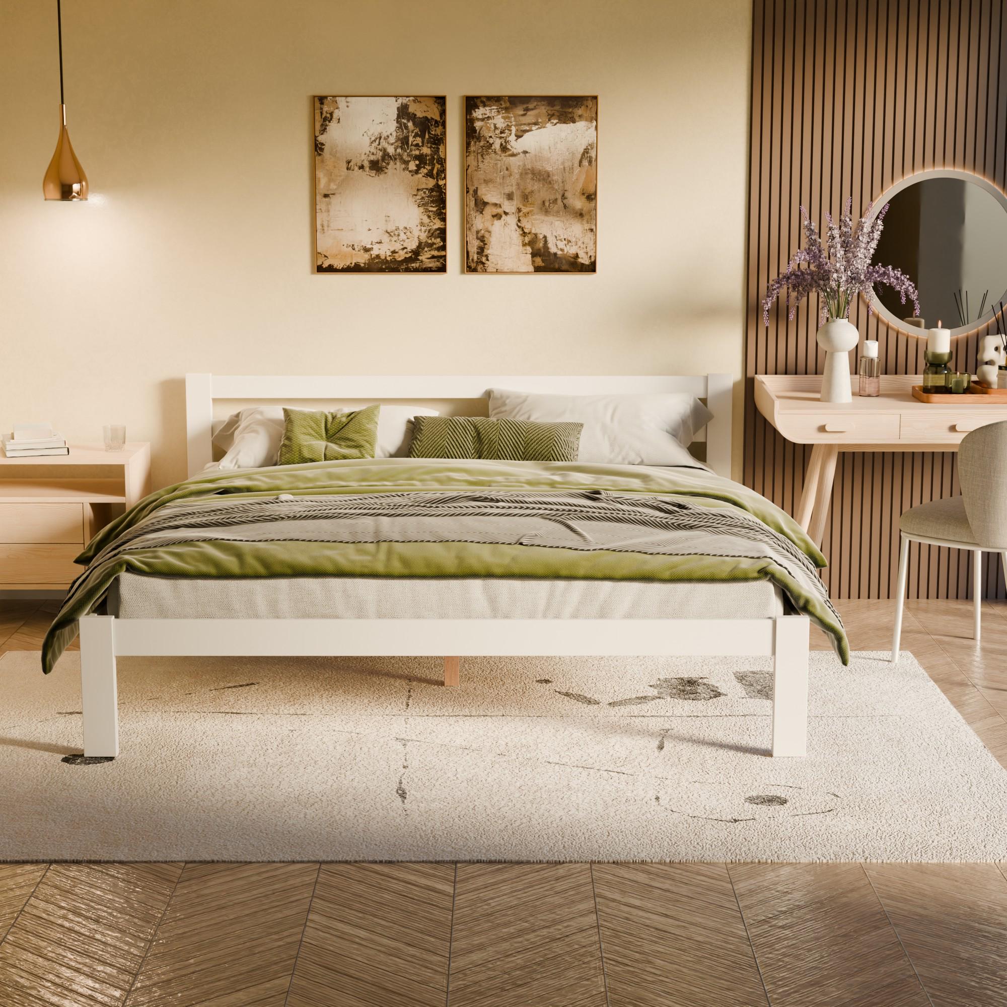 Ліжко дерево Класик двоспальне 180х190 см Білий (380267) - фото 3 Ліжко дерево Класик двоспальне 180х190 см Білий (380267) - фото 3