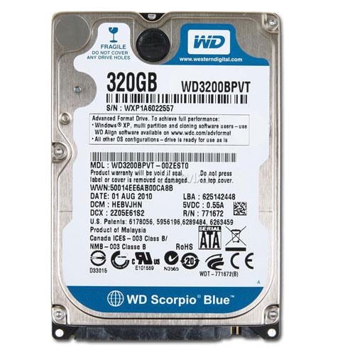 Жесткий диск Western Digital Blue SATA2 8 MB 5400 rpm 2,5" 320 GB (WD3200BPVT)
