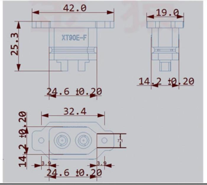 Конектор Amass XT90E мама для акумулятора з фіксованим гніздом (2746134279) - фото 3 Конектор Amass XT90E мама для акумулятора з фіксованим гніздом (2746134279) - фото 3