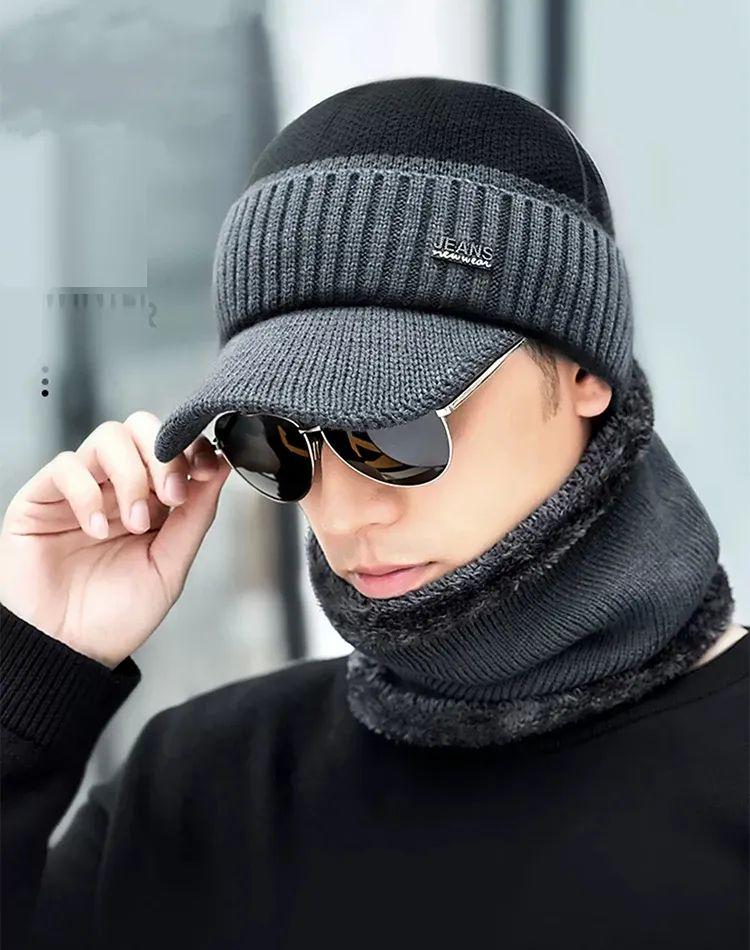 Шапка та шарф чоловіча Сірий (780) Шапка та шарф чоловіча Сірий (780)