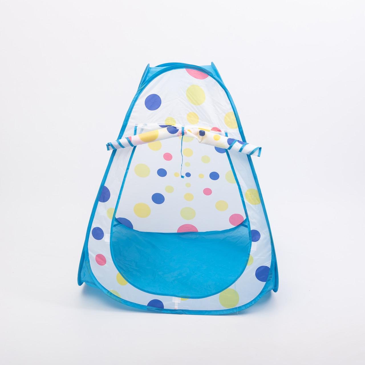 Палатка детская игровая 3в1 с тоннелем и бассейном 70х70х90 см Голубой Палатка детская игровая 3в1 с тоннелем и бассейном 70х70х90 см Голубой