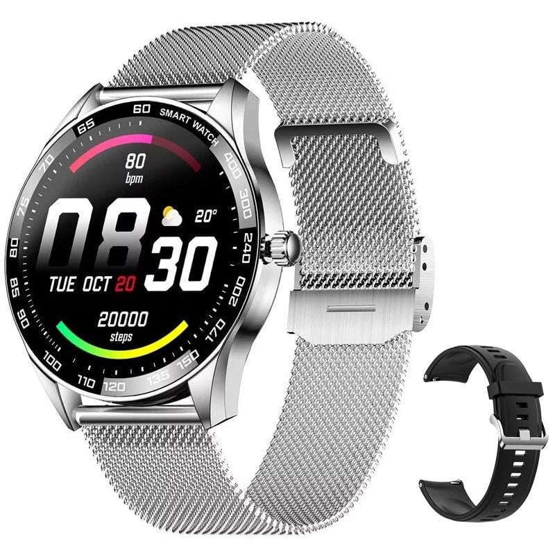 Смарт-годинник LEMFO MK28 silver 2 ремінці (eef78377) - фото 2