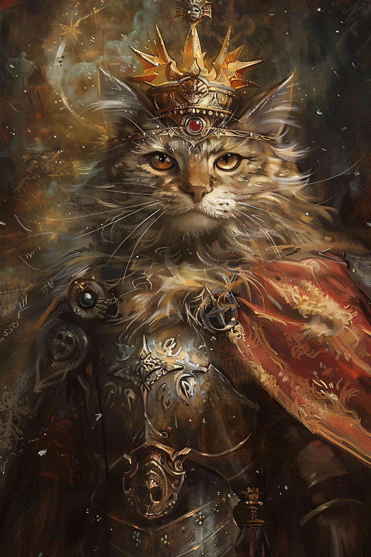 Пазл дерев'яний фігурний Король кіт ver 1 А4 дерев'яна коробка 100 елементів