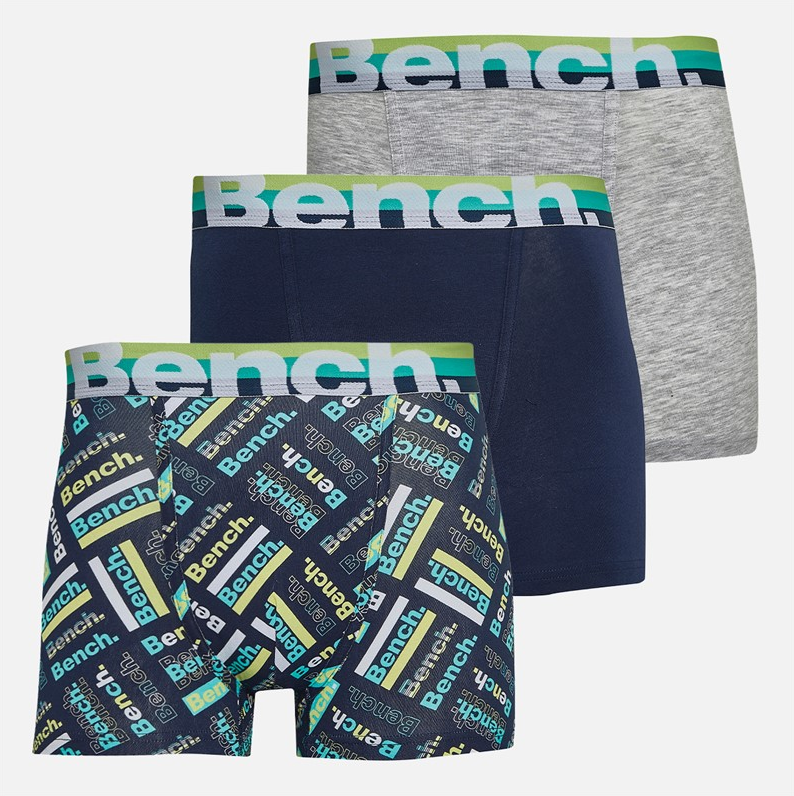 Набір трусів боксерів чоловічих анатомічних Bench Underwear Boxer Shorts 3 шт. ХXL Cірий/Темно-синій (35656)