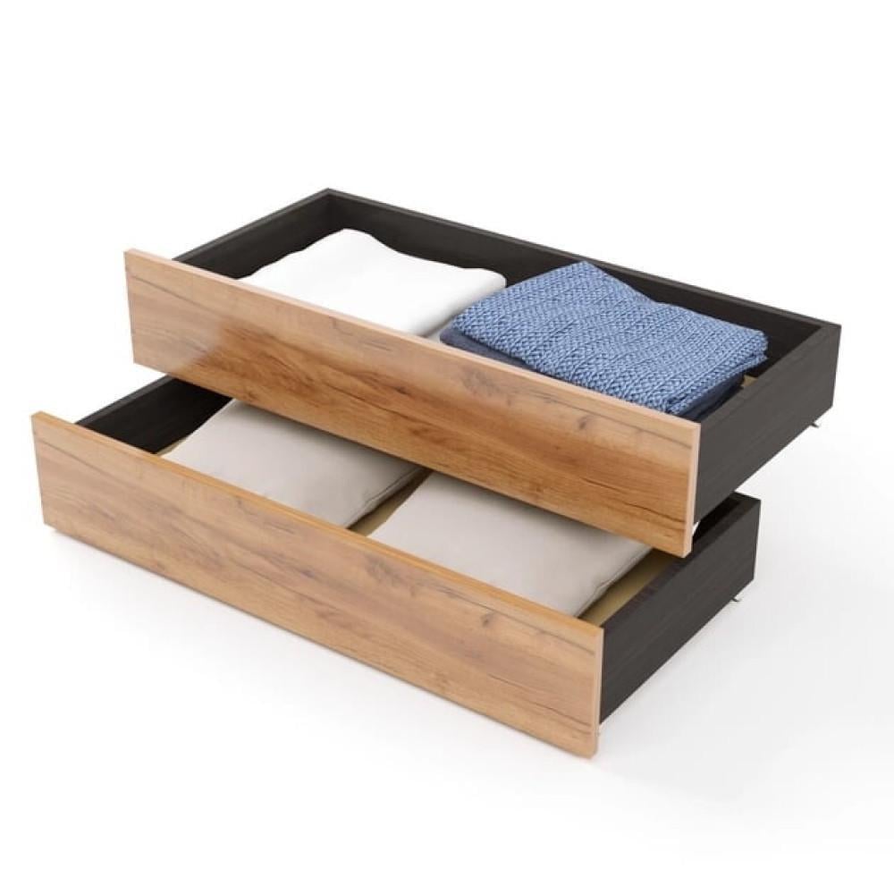 Комплект ящиков для кровати Соната-800 Эверест 98х61х21 см Венге/Крафт золотой (ЕВ20239) Комплект ящиков для кровати Соната-800 Эверест 98х61х21 см Венге/Крафт золотой (ЕВ20239)