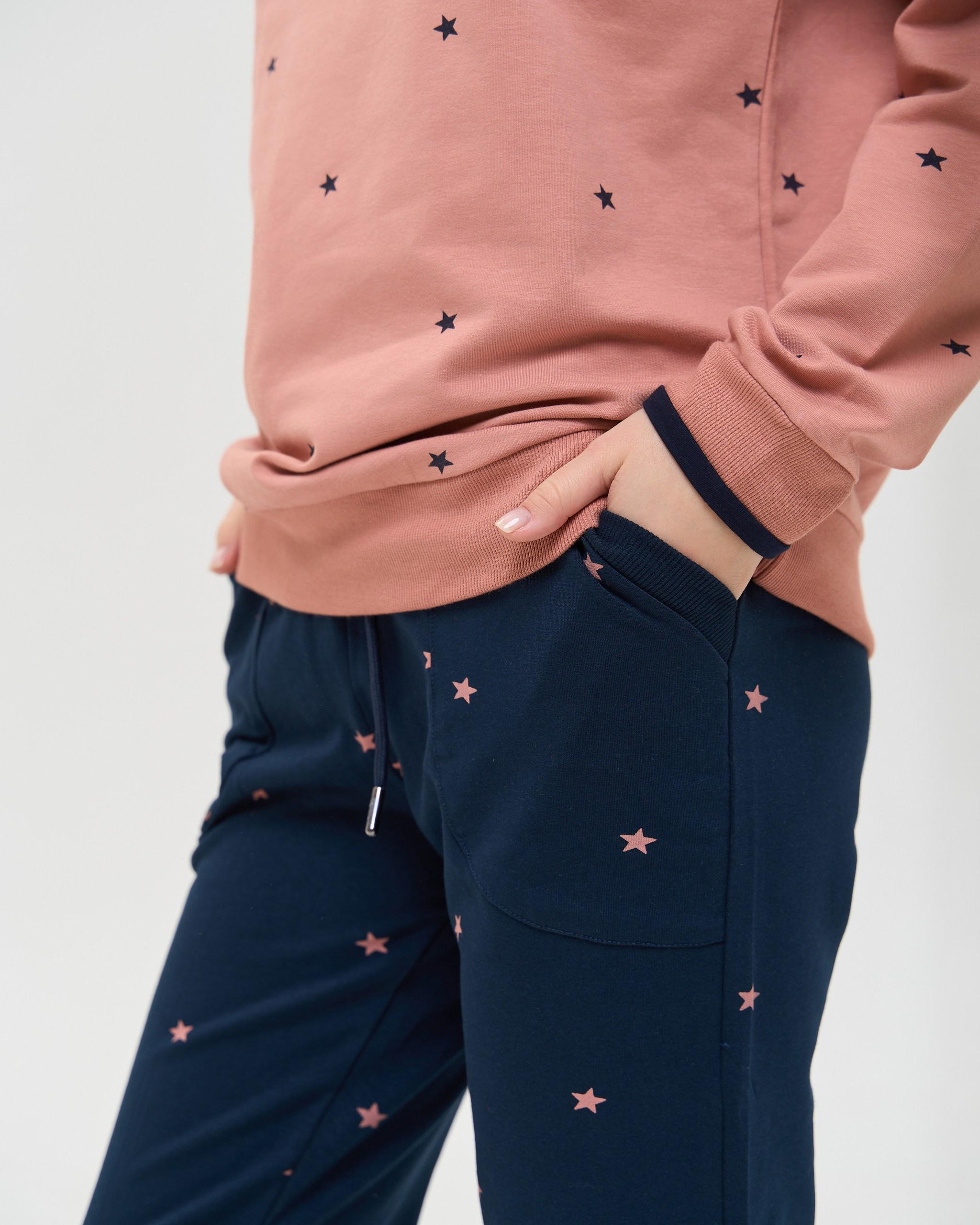 Костюм женский брюки Звездочки байка S Терракотовый (88311) - фото 3 Костюм женский брюки Звездочки байка S Терракотовый (88311) - фото 3