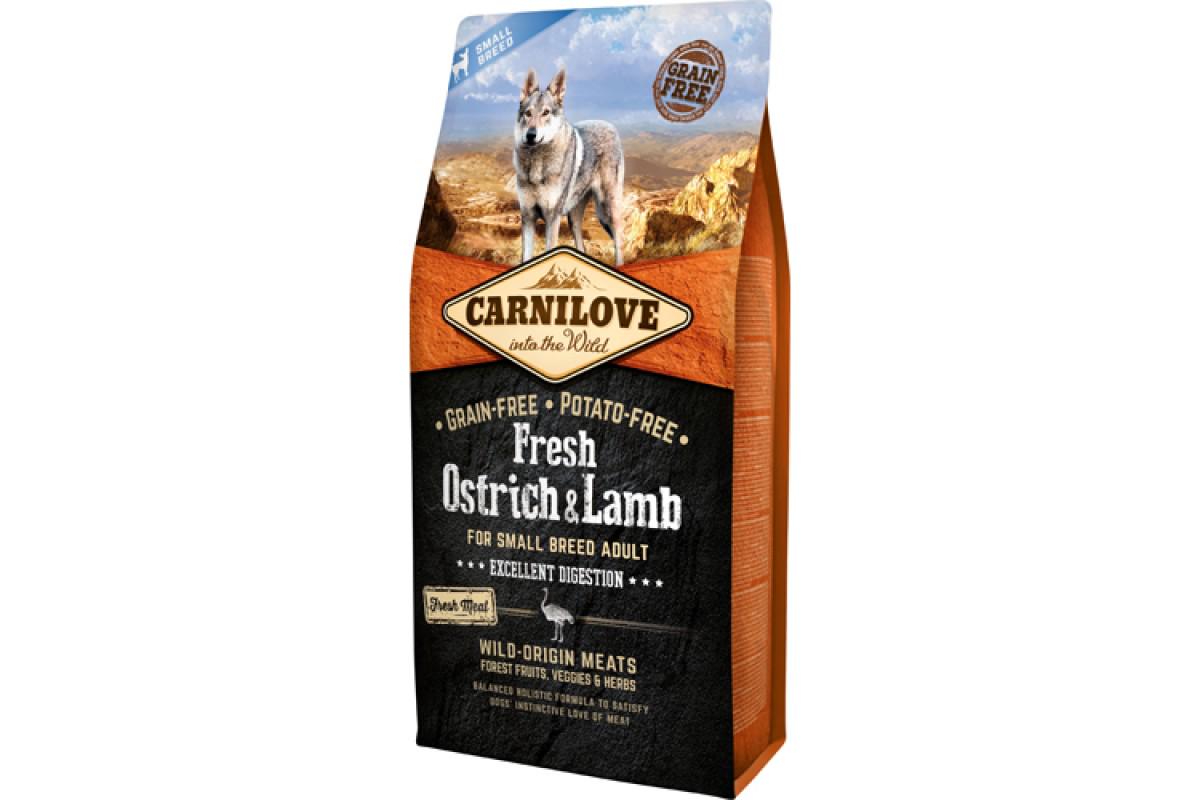 Корм для собак Carnilove Fresh Ostrich & Lamb для собак малых пород страус и ягненок 6 кг