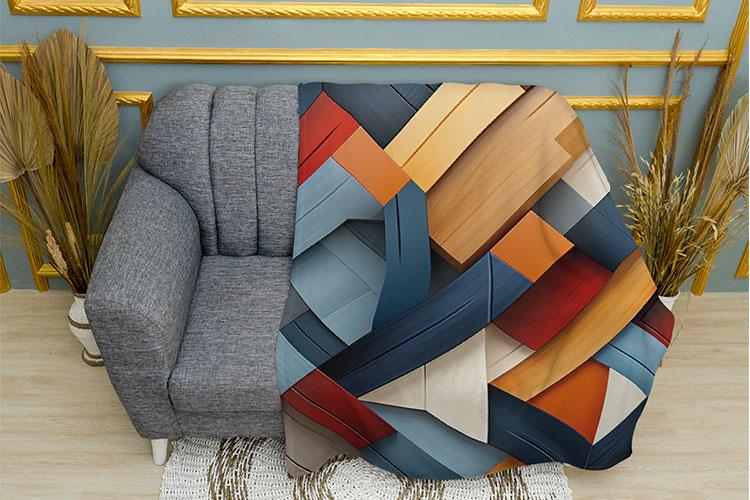 Плед PromoZP Яркий паркет плюш однослойный 135х150 см (102415-3)