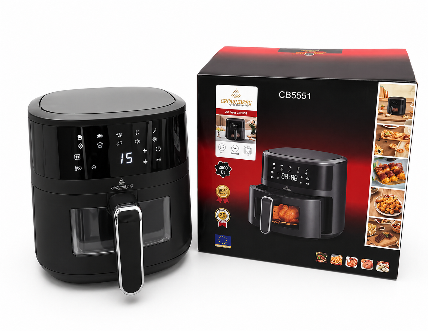 Мультипечь Air Fryer Crownberg CB-5551 5 л 2000 Вт (34274442)