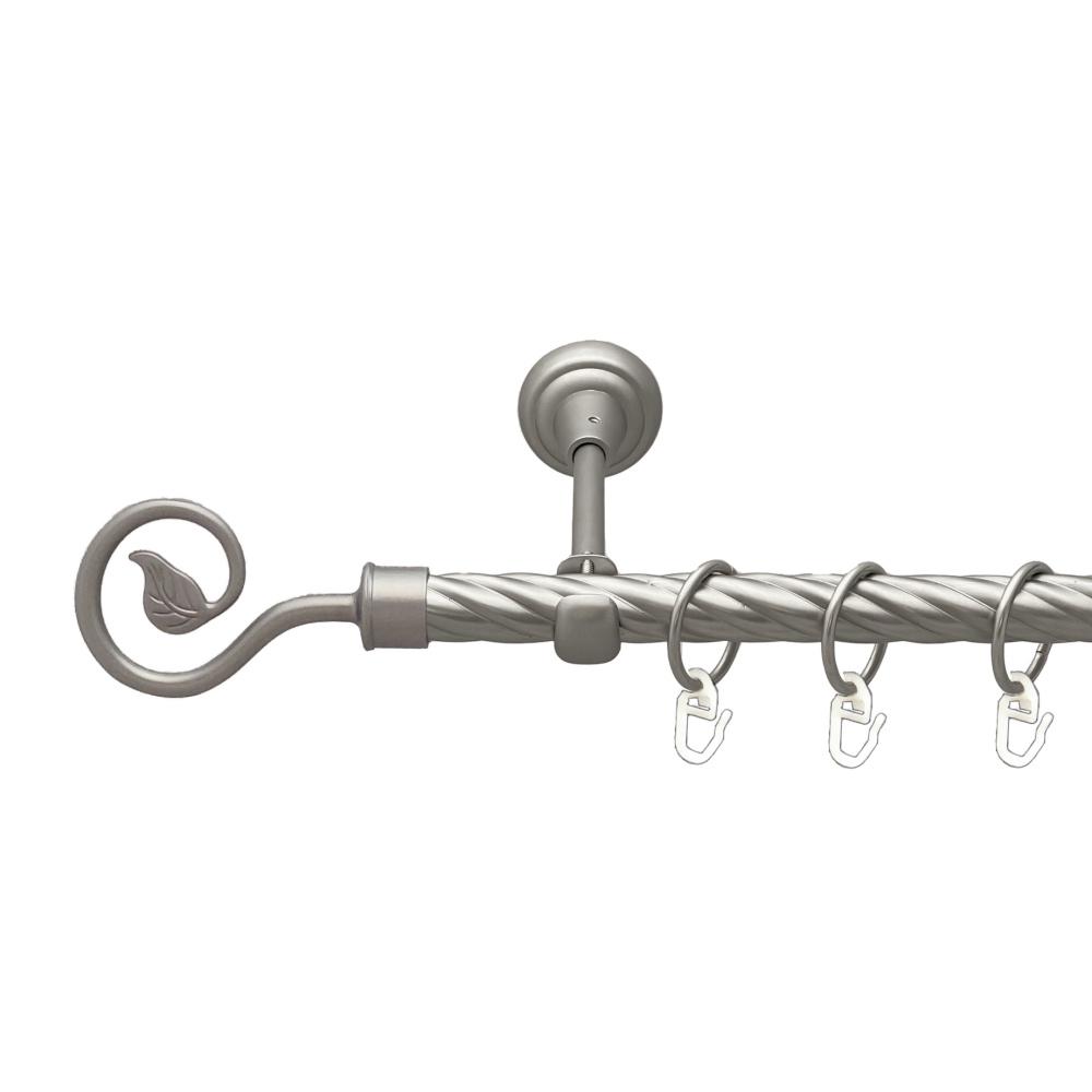 Карниз Orvit Лукка металевий однорядний відкритий скручена труба кільце металеве 19 мм 240 см Сатин (00-00023020)