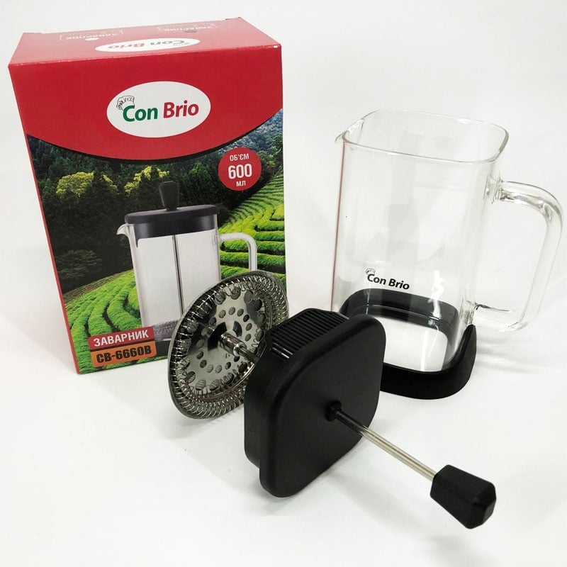 Заварник Con Brio CB-6660B френч-прес 600 мл (26202710) - фото 7 Заварник Con Brio CB-6660B френч-прес 600 мл (26202710) - фото 7