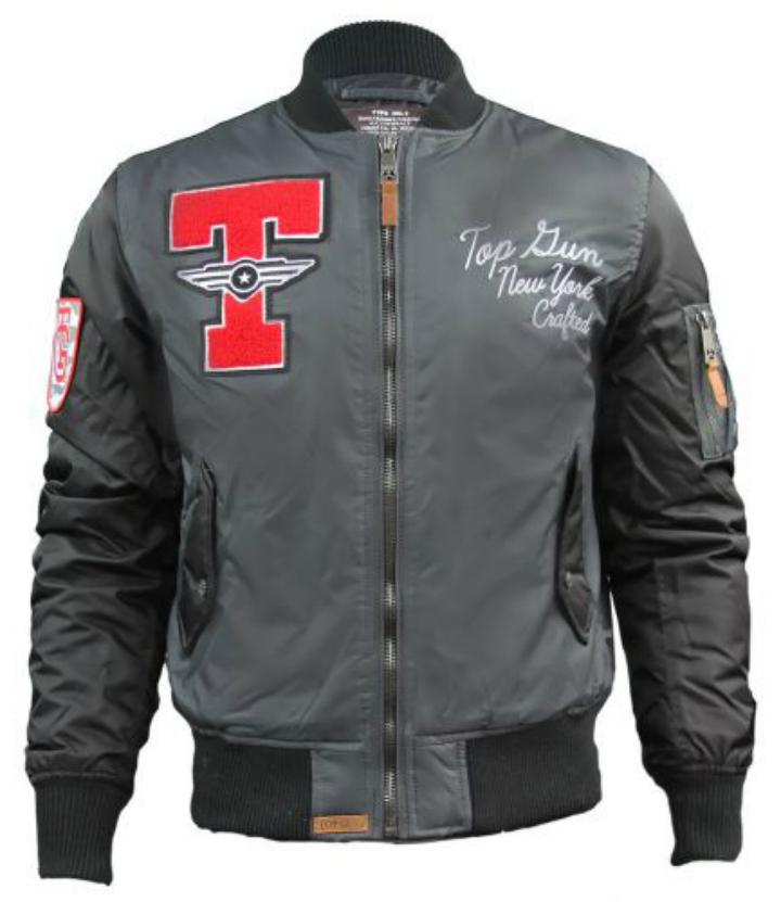 Бомбер Top Gun Stadium Varsity Jacket M Charcoal (TGJ1636CHM)