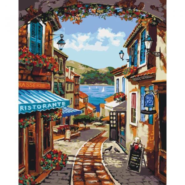 Набор для росписи по номерам Идейка Городской пейзаж Волшебные улочки 40х50 см (КНО2174-mt)