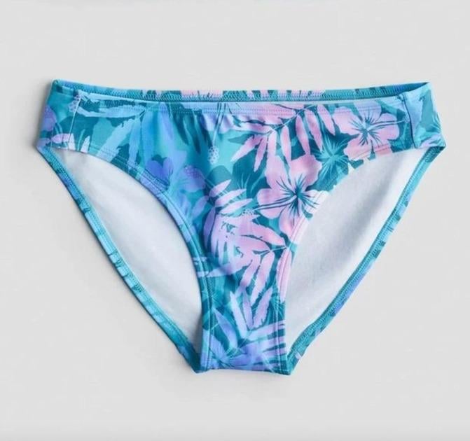 Купальные трусики H&M 1135736 Цветы 146-152 см Голубой (1111109408448)