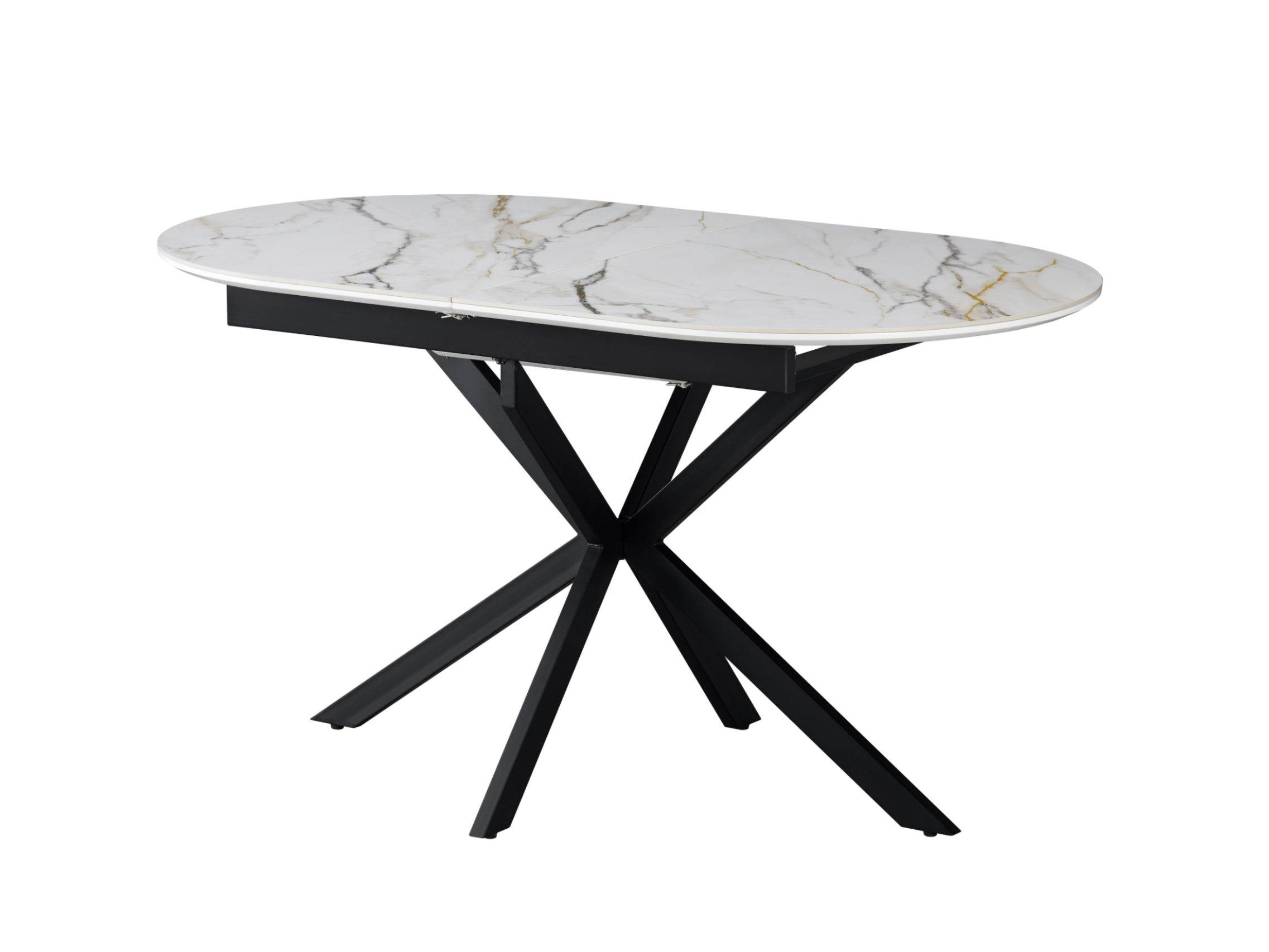 Обеденный стол раздвижной Vetro Mebel Верона 1400/1800х800x760 мм Калакатта голд/Черный (TМL-1200)