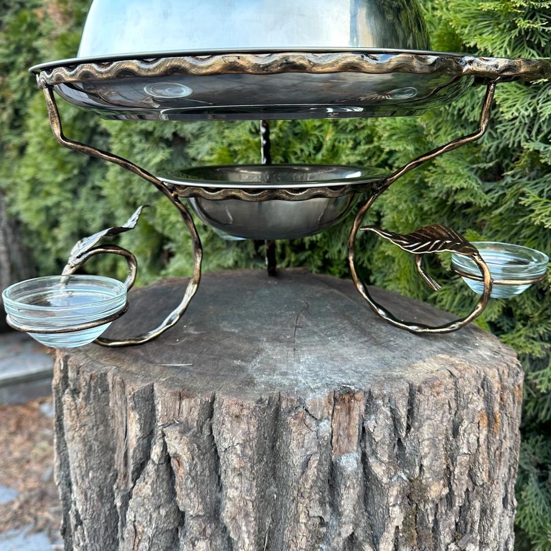 Садж для м'яса Metalzavod 36см з 3 соусницями 42х41х35 см (SADG-36-3S) - фото 3