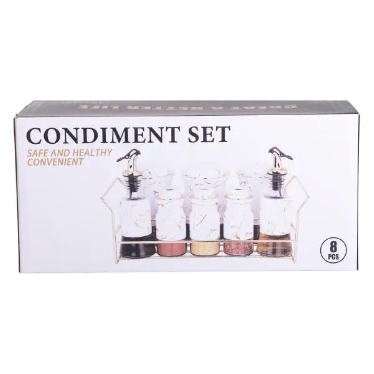 Набор для специй на подставке с бутылками для масла и уксуса 8 предметов Белый (6801) - фото 17 Набор для специй на подставке с бутылками для масла и уксуса 8 предметов Белый (6801) - фото 17