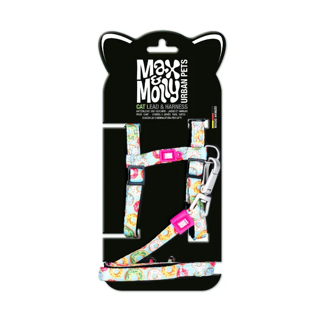 Набор для кошек шлейки/поводок Max & Molly Harness/Leash Set Donuts One Size (2670645653)