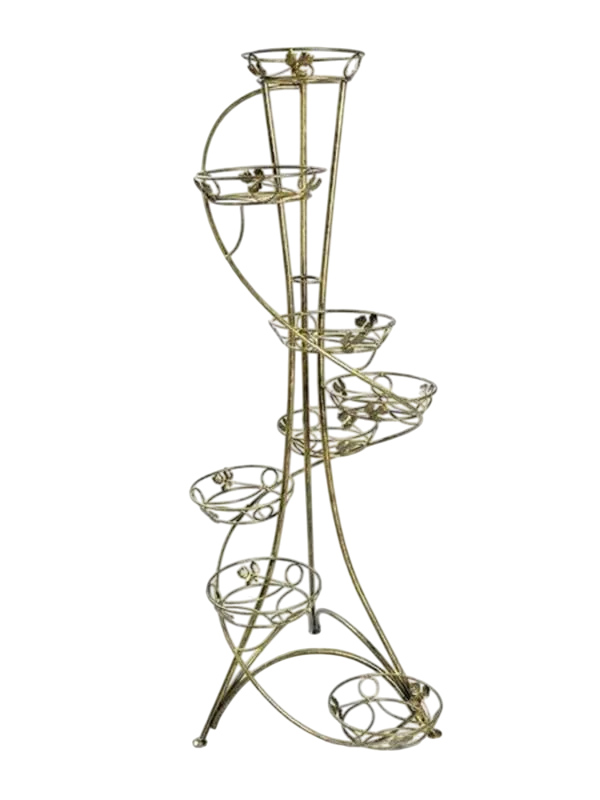 Подставка для цветов Хатинка Спираль кованая на 8 вазонов 130 см (CNT00011590)