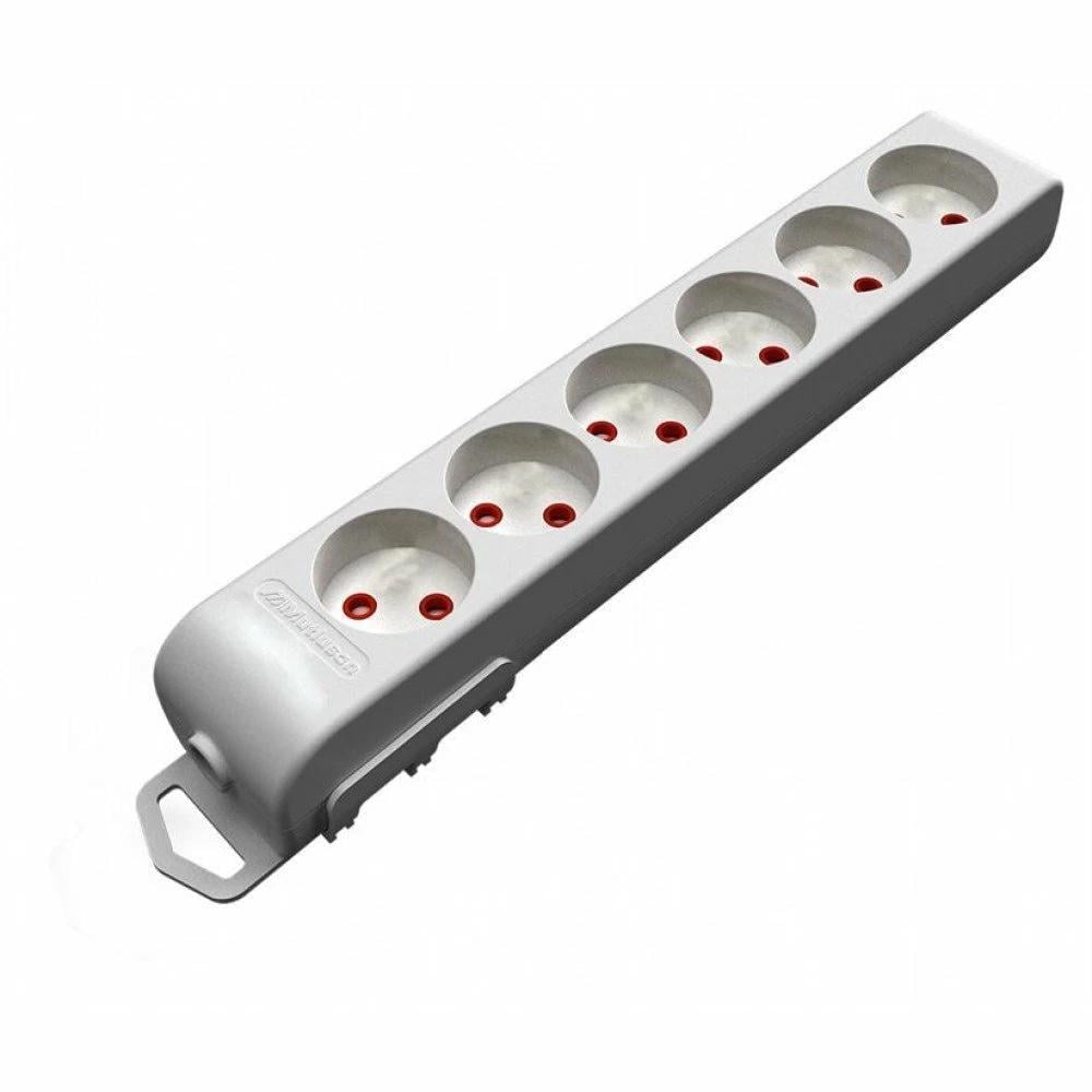 Колодка Mutlusan 6 гнізд без заземлення зі шторками (49-12-10)