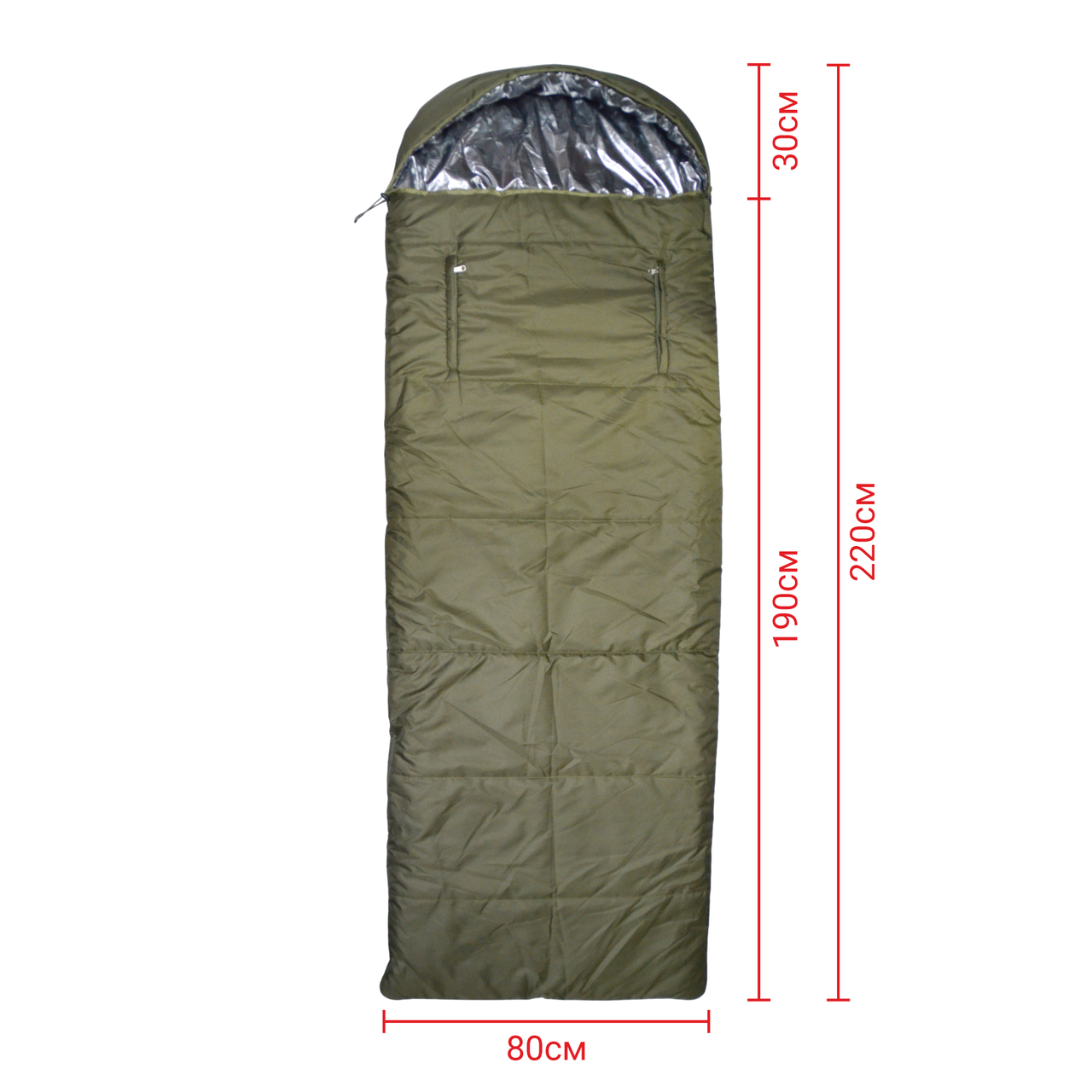 Спальный мешок зимний Свободные руки с капюшоном -20C левый XL 220х80 см (2768812393) - фото 3