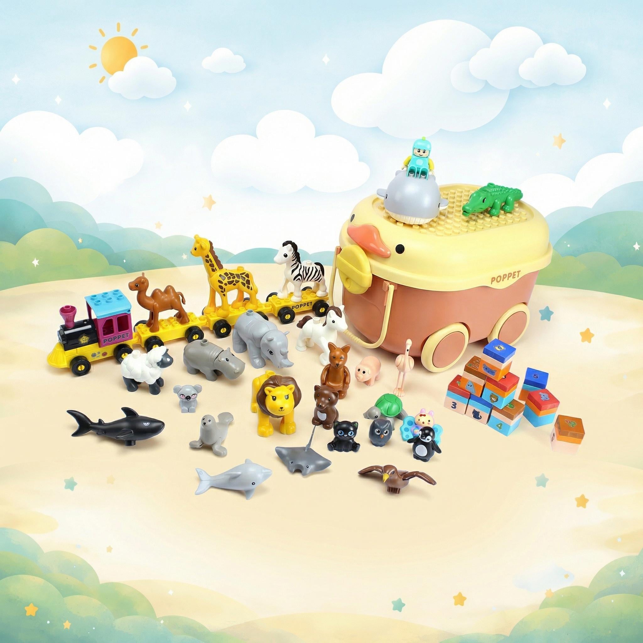 Конструктор POPPET Путешествие в Мир животных в ящике Утенок Оранж 79 эл. Конструктор POPPET Путешествие в Мир животных в ящике Утенок Оранж 79 эл.