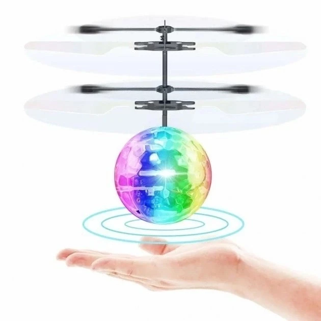 Интерактивная игрушка Sensor Flying Ball LED Летающий Шар-Вертолет светящийся сенсор от руки (17945724) - фото 3