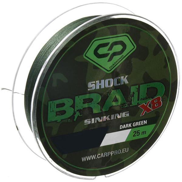 Шок-лидер Carp Pro Diamond Shock Braid PE X8 0,16 мм 50 м Dark Green (CP1625-8-50)