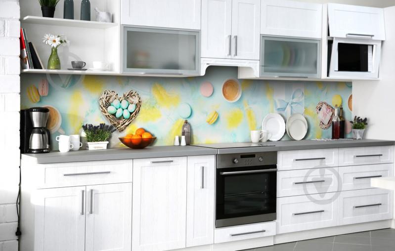 Скинали на кухню Zatarga «Пасхальные поздравления» 600х3000 мм виниловая 3Д наклейка кухонный фартук