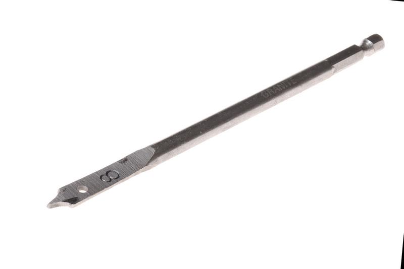 Сверло для дерева Granite перьевое 8 мм 6-гранный хвостовик 1/4" (2-12-008)