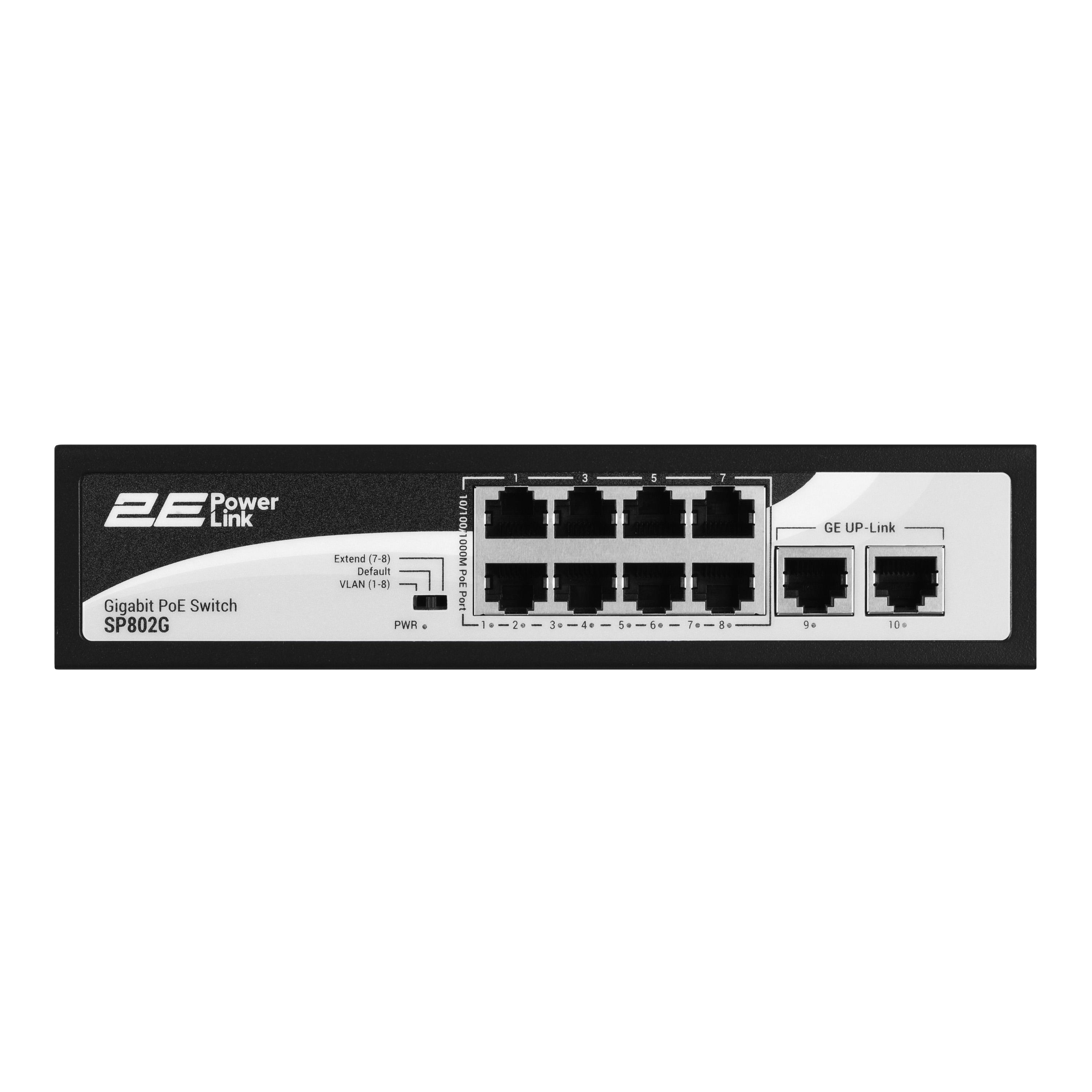 Комутатор некерований PoE 2E PowerLink SP802G 8хFE 10/100 1хFE Uplink Store-and-forward (2E-SP802G-2) - фото 6