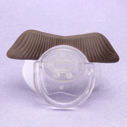 Ортодонтическая силиконовая пустышка соска Аккуратные усы Коричневый (14-54-1119-АК)
