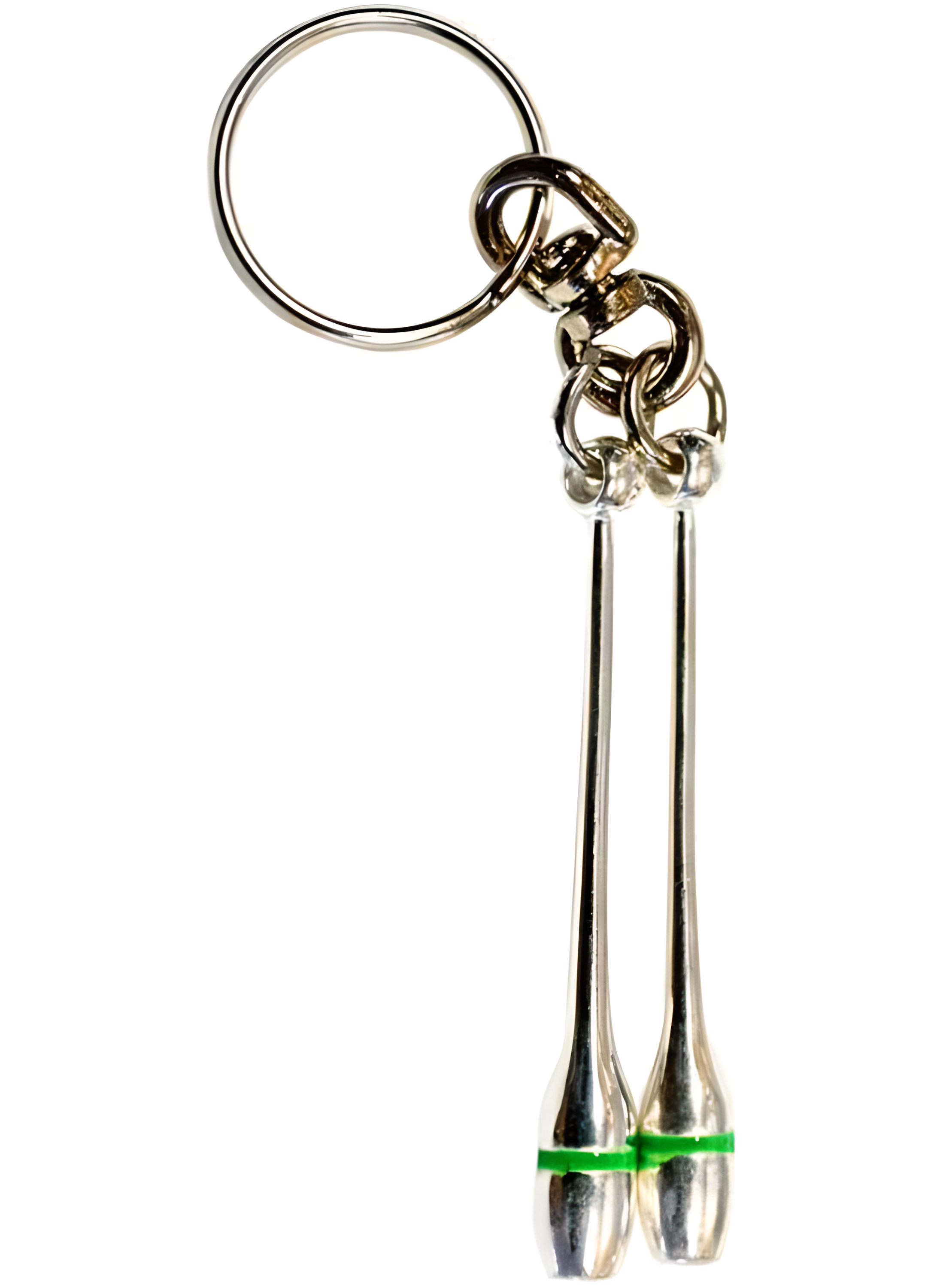 Брелок мини булавы флуо Зеленый/Серебряный (00196)