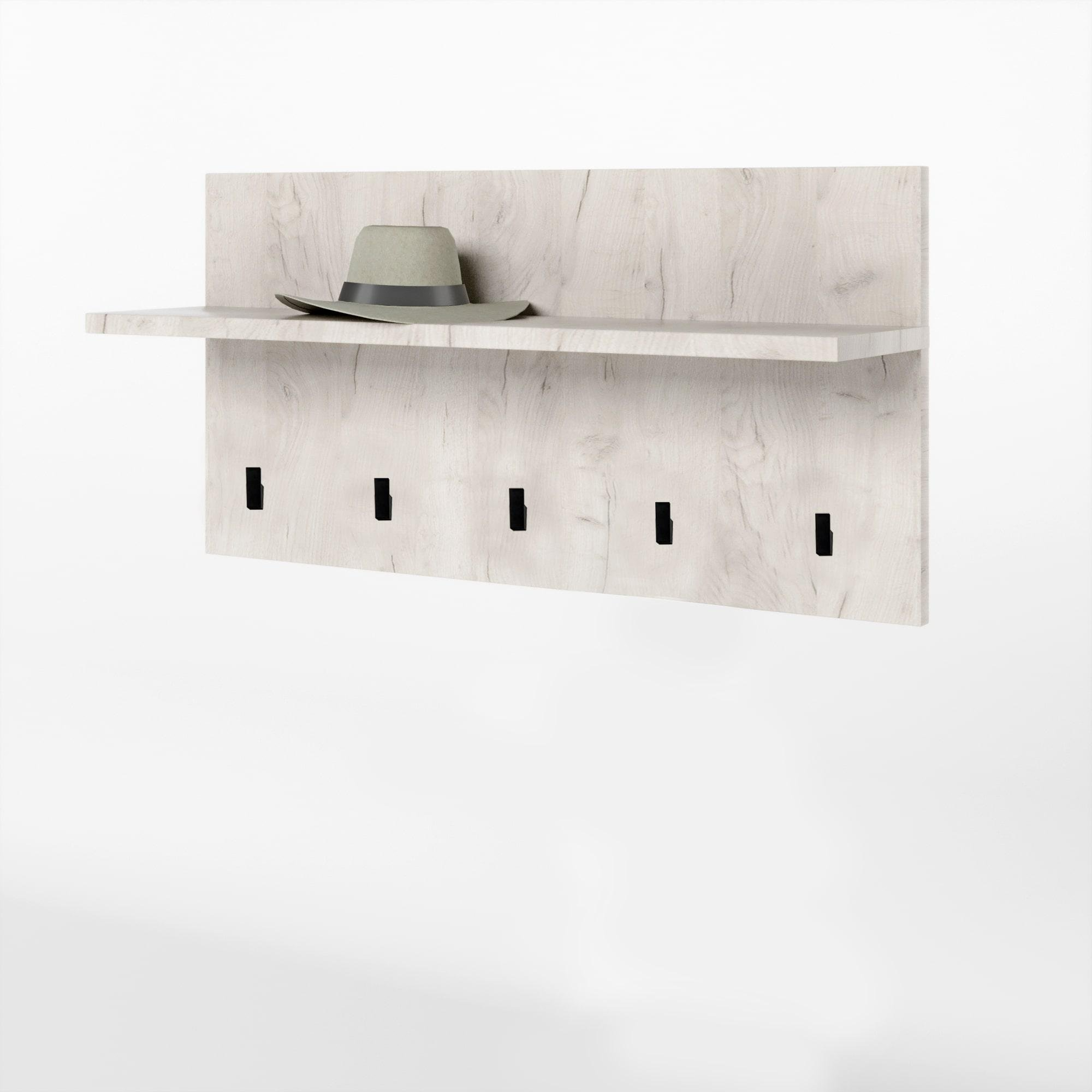 Вешалка на стену Эверест Соната-800 80х40 см Дуб крафт белый (EVR-2729)