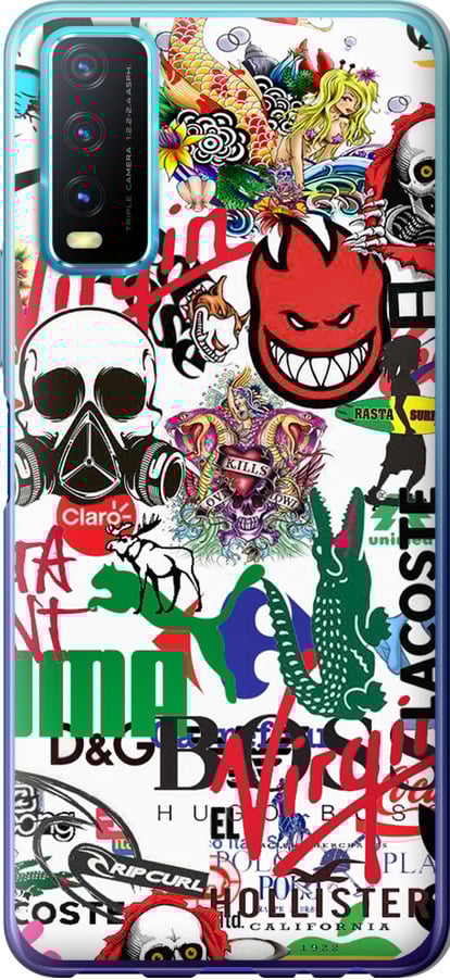 Чохол на Vivo Y20 Many different logos (4022u-2078-42517)