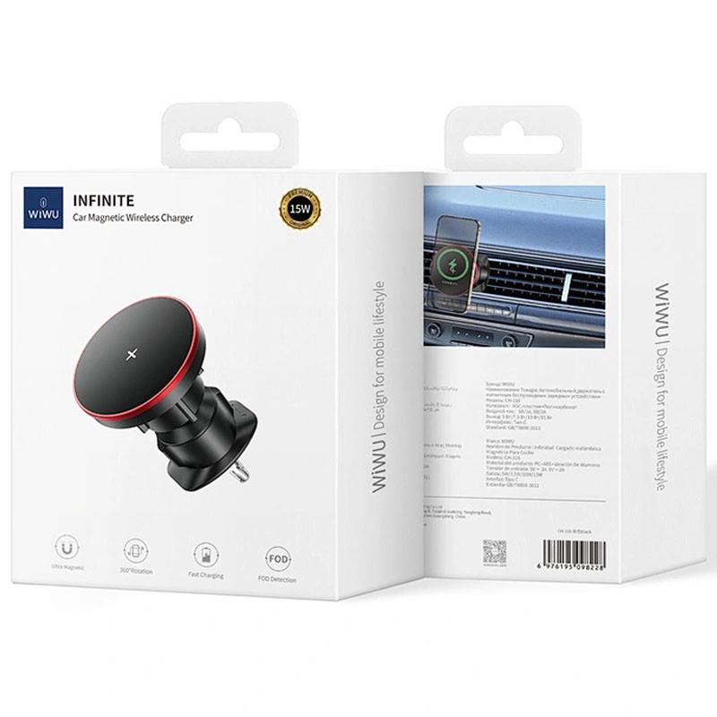 Автодержатель с беспроводным зарядным устройством WIWU CH-316 Black (00000068551_1) - фото 5